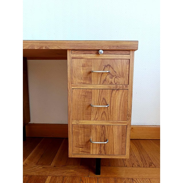 Small desk, sometimes called a "half-ministerial" or administrative desk, vintage work from around 1970/1980, made of...