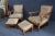 French Louis XV Style Carved and Upholstered Open Armchairs W/ Ottomans - 2 Sets For Sale - Image 3 of 13