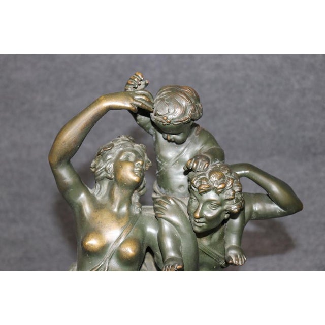 1920s 1920's Antique Bronze Statue of Children Playing Signed Clodion For Sale - Image 5 of 16