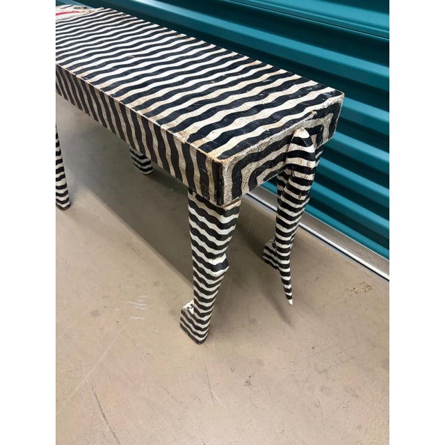 Folk Art Vintage Folk Art Cat Wood Bench For Sale - Image 3 of 3