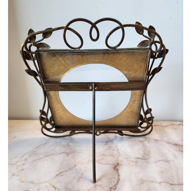 Brass Art Nouveau Brass Leaf Picture Frame For Sale - Image 8 of 15