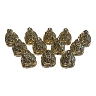 1950s Brass Buddha Placecard Holders - Set of Twelve For Sale