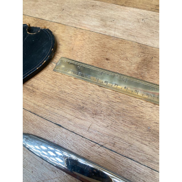 Lancel Steel Desk Set with Leather Case, France, 1960s, Set of 4 For Sale - Image 13 of 15
