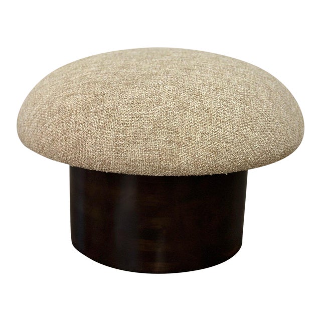 “Miel” Model Mushroom in Walnut and Beige Upholstery For Sale