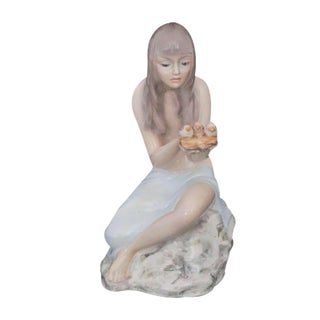 Nude Girl with a Sparrow's Nest by Giovanni Ronzan for Ronzan Torino, 1940s For Sale