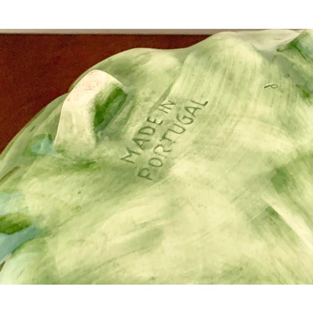 Green Ceramic Cabbage Leaf Bowl, Candy Dish For Sale - Image 4 of 5
