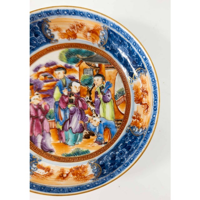 19th Century Chinese Export Rose Mandarin Palette Teacup and Saucer For Sale - Image 18 of 18