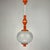 Large Mid-Century Modern Speckled Murano Glass Orange Pendant Lamp, 1970s, in Very Good conditions. Designed 1970 to 1979...