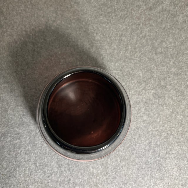 Vintage Studio Amethyst Art Glass Vase For Sale - Image 4 of 7