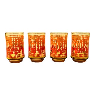 MCM Amber Juice Glasses - Set of 4 For Sale