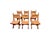 1960s Dutch Brutalist Oak and Leather X-Frame Dining Chairs by Bram Sprij, 1960s, Set of 6 For Sale - Image 5 of 9