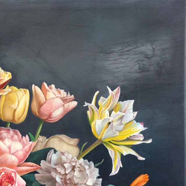 When I Imagine Your Hand in Mine - Original Textured Floral Bouquet Still Life Oil Painting For Sale - Image 4 of 8