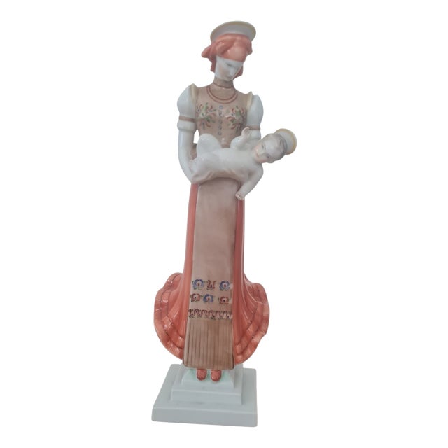 Matyó Madonna and Child by Herend, Hungary, 1950s For Sale