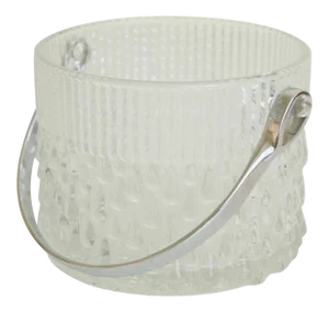 Decorative Vintage French Glass Bowl With Sterling Silver Handle