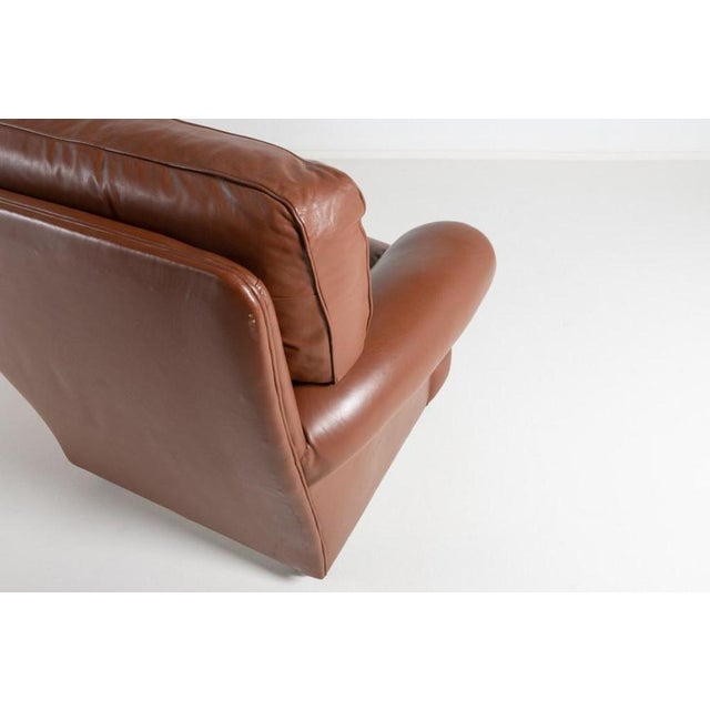 Brown Brown Leather Club Armchairs, 1970s, Set of For Sale - Image 8 of 13