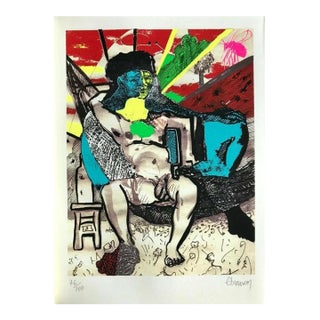Carlos Franco El Dia Silkscreen Pencil Hand-Signed & Numbered For Sale