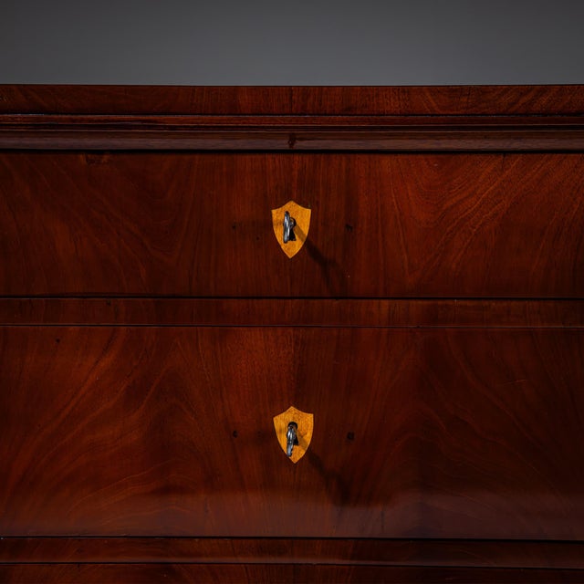 Brown Antique Biedermeier Writing Chest, 1820 For Sale - Image 8 of 14