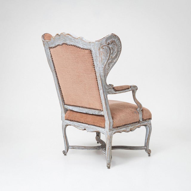 Baroque Style Wingback Chair For Sale - Image 5 of 16