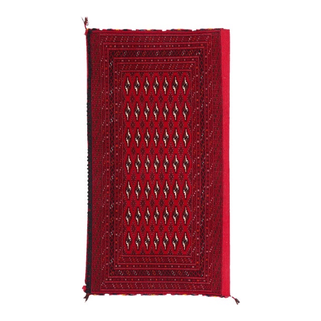 Vintage Red Persian Turkoman Rug - 02'05 X 04'06 For Sale