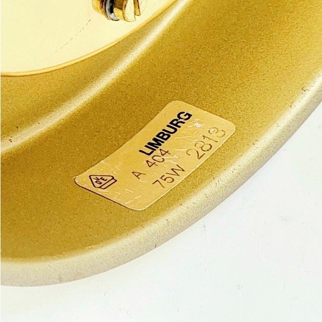 Mid-Century Modern Glass & Brass Flush Mount from Limburg, Germany, 1960s For Sale - Image 10 of 11
