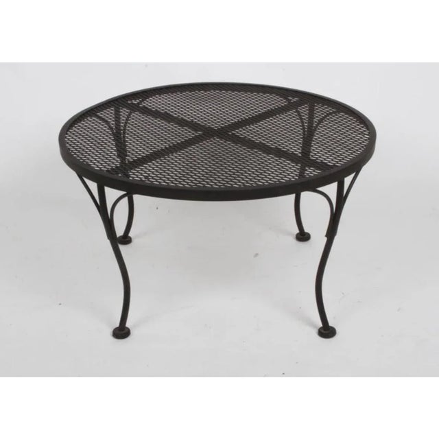 woodard attributed iron mcm coffee table. pairs with vintage or modern iterations within same brand 35.5 in diameter no...