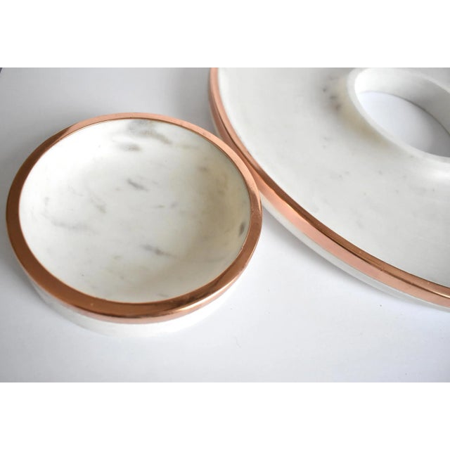 White Early 21st Century Williams-Sonoma White Marble Serving Platter & Bowl For Sale - Image 8 of 9