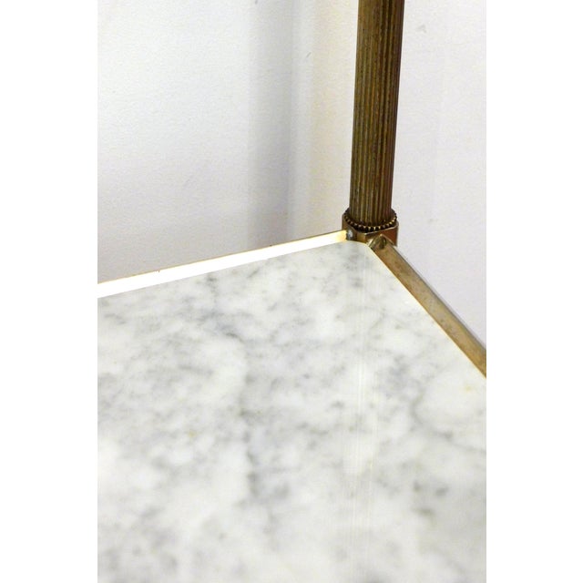 Gold Regency Style Side Table in Glass and Marble, 1970s For Sale - Image 8 of 15