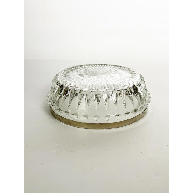 Hollywood Regency Glass Vide-Poche with Irom Rim, France, 1980s For Sale - Image 3 of 12