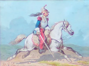 Theodore Fort, Horse Soldiers, Watercolor, 1844