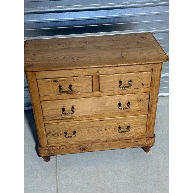 Antique Pine Two Over Two Drawers - Chest of Drawers From England We found this chest of drawers with brass handles in...