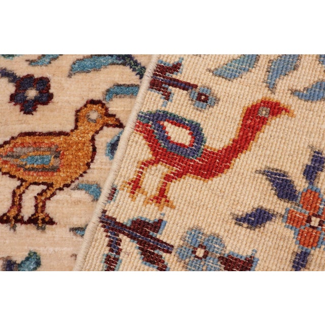 Beige Beautiful Ziegler Beige/Blue Wool Runner Rug- 2'0'' X 4'11'' For Sale - Image 8 of 10