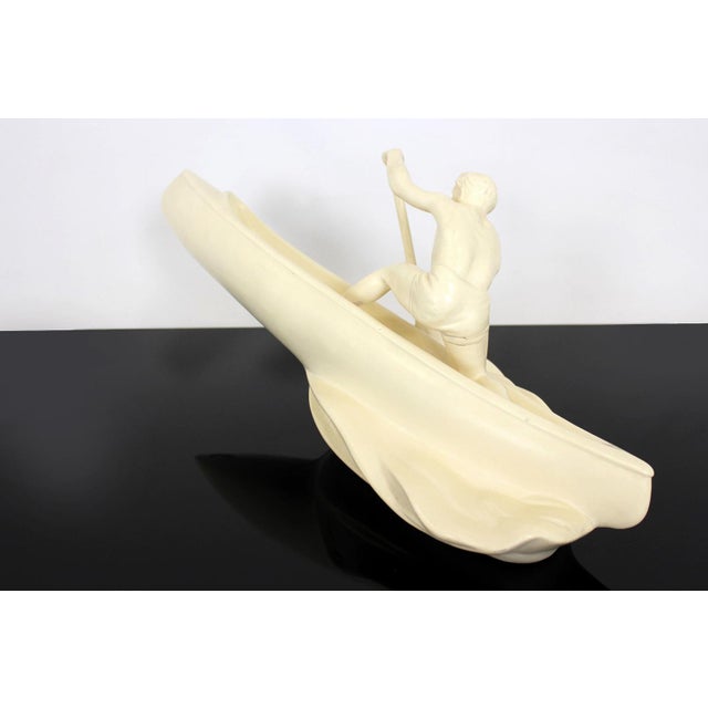 Ceramic Ceramic Rower Statue from Jihokera Bechyně, 1950s For Sale - Image 7 of 18