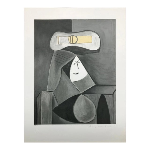 "Femme Au Chapeau Gris" 1980s Pablo Picasso Estate Lithograph For Sale