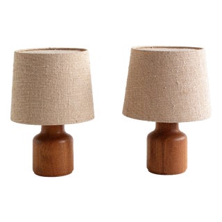 Kirk Copenhagen Teak Table Lamps, 1960s, Set of 2 For Sale