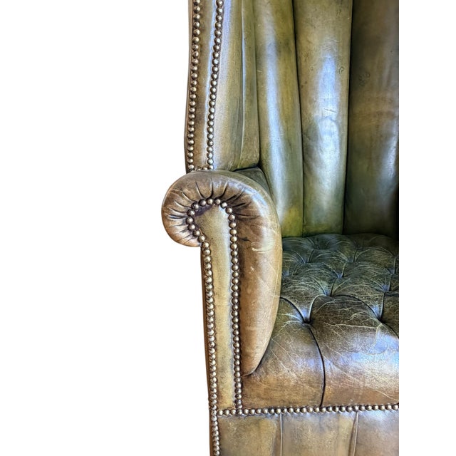 19th Century Late Georgian Extraordinary Leather Upholstered “Hall Porters Chair”. For Sale In Washington DC - Image 6 of 8