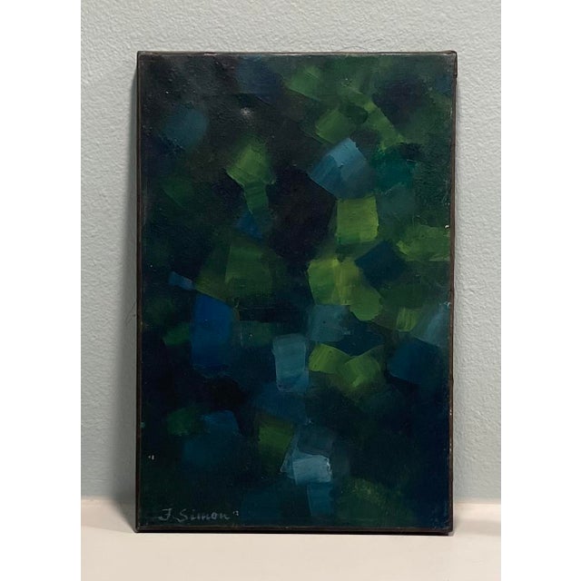 Abstract Vintage Abstract Painting Signed For Sale - Image 3 of 8