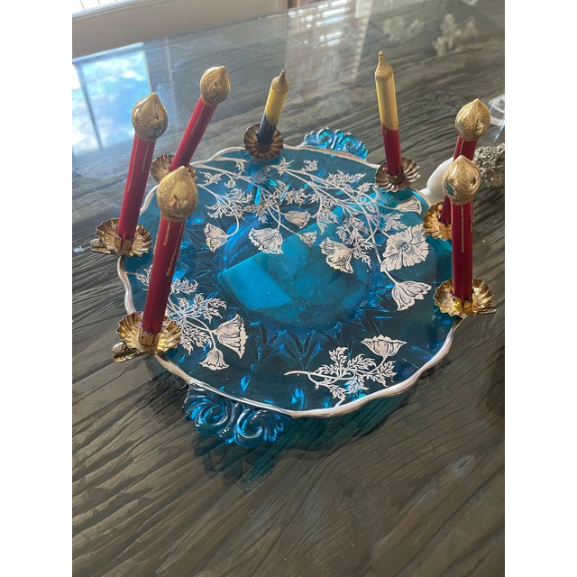 Shabby Chic 7 Vintage Glass Clip on Candles Holiday Birthday Ornaments For Sale - Image 3 of 4