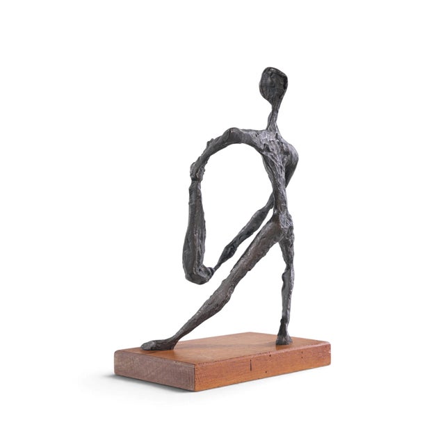 Mid 20th Century Simon Gordon Mid Century Brutalist Iron Sculpture Man With Fish For Sale - Image 5 of 10