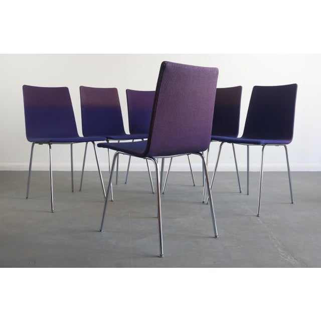 Minimal Chrome Dining Chairs Set on Petite Tublular Chrome Bases West Germany - Set of 6 For Sale In Orlando - Image 6 of 7