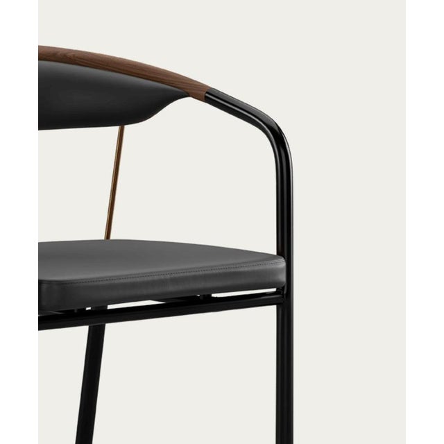 Chairman Chair in Walnut with Upholstery in Black by Henrik Tengler for One Collection For Sale - Image 10 of 17