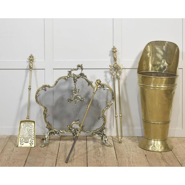 Rococo Ornate Brass Fire Screen, 1890s For Sale - Image 3 of 7