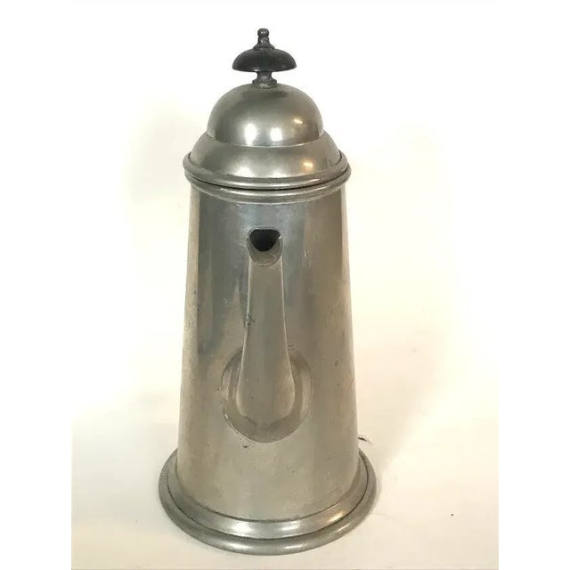Antique English Sheffield Craftsman Pewter Coffee Pot For Sale - Image 4 of 7