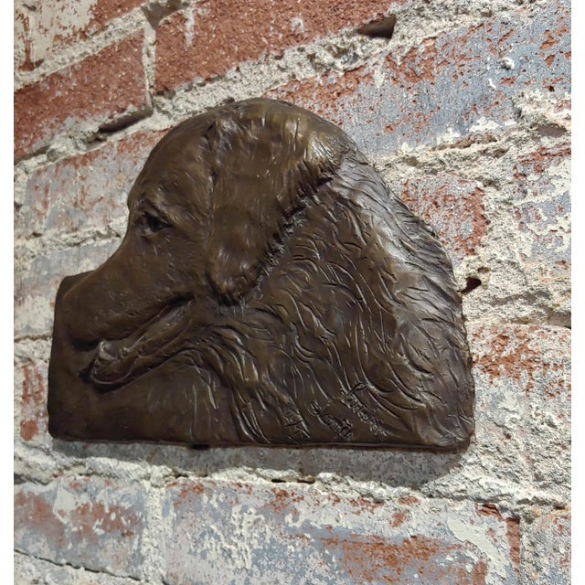 Golden Retriever Bronze wall plaque sculpture by Laurie Smith bronze wall plaque -signed and numbered size 8 x 1 x 6" A...