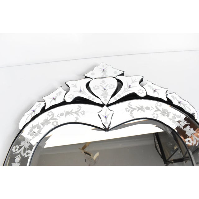 Vintage Mid-Century Venetian Glass Heart Mirror For Sale - Image 4 of 10