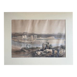 Mid 19th Century David Roberts - General View of the Island of Philae, Nubia For Sale