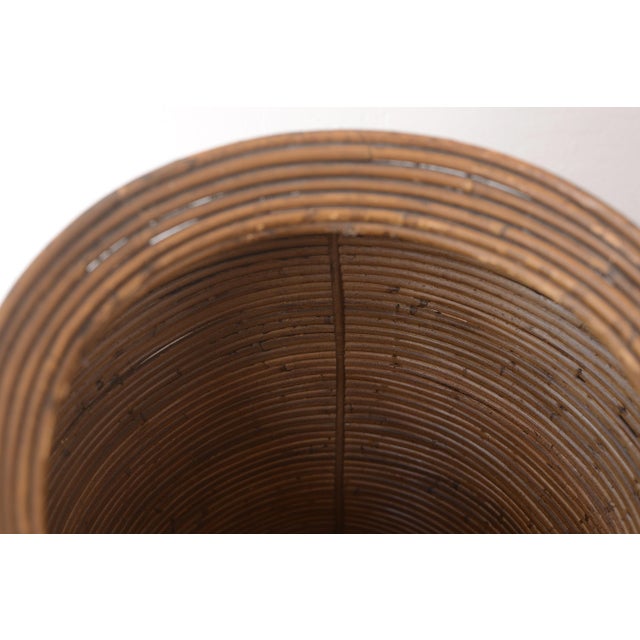 Vintage Boho Gabriella Crespi Style Pencil Reed Rattan Floor Vase For Sale In San Francisco - Image 6 of 12