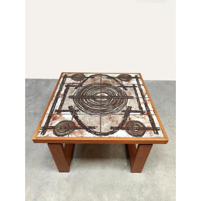Wood Vintage Danish Ceramic and Teak Side Table, 1970s For Sale - Image 7 of 8