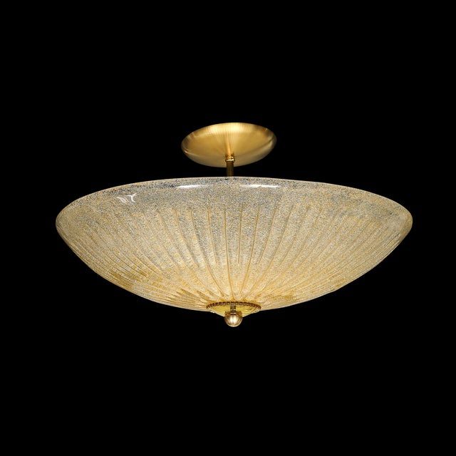 Pair of Mid-Century Barovier Y Toso Hand-Blown Fluted Murano Glass Chandeliers For Sale - Image 10 of 18