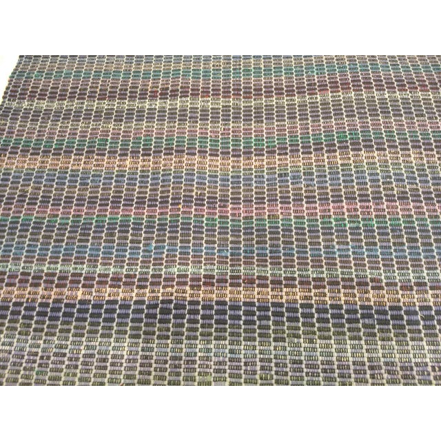 Antique American Amish Rag Runner, Handwoven Wool & Cotton, Stripe Pattern, Gray, 3x12 For Sale - Image 15 of 16