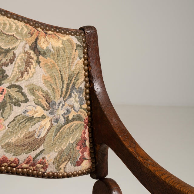 Oak Armchair with Tapestry Upholstery, Antique, France, 19th Century For Sale - Image 14 of 17